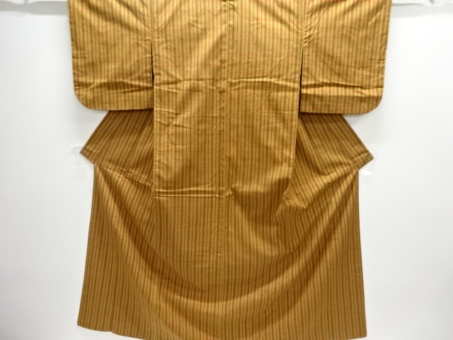 格子織り出し手織り紬着物